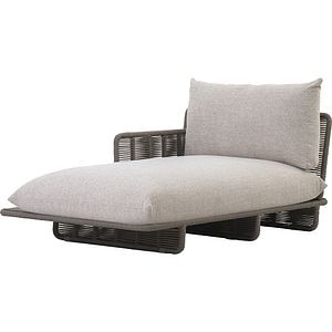Canapea terasa LIVINTWIST Cross 4, aluminiu, 197.5 x 95 x 70 cm, maro taupe