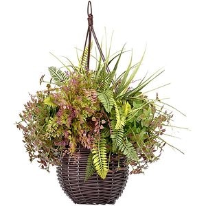 Cos suspendat cu planta artificiala MYRIA Purplish, 50 x 50 cm