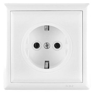 Priza ceramica ELEGANT 16A ST incastrat, alba   Relee Medias