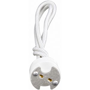 Soclu portelan bec halogen cu pini G4, 15 cm, alb