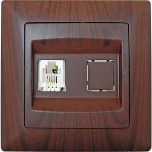 Priza telefon, 16A, 220V, wenge   Gunsan
