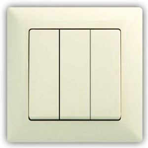 Intrerupator triplu, 10 A, 220 V, crem Gunsan Visage