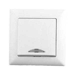 Intrerupator cu LED, 10 A, 220 V, alb, plastic  Gunsan Visage