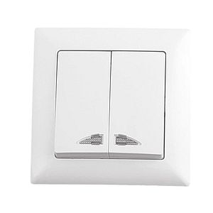 Intrerupator cu LED, 10 A, 220 V, alb  Gunsan Visage