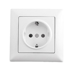 Priza simpla, 16A, 220V, alba   Gunsan