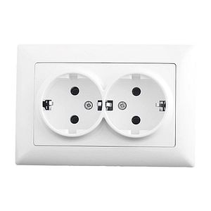 Priza dubla, 16A, 220V, alba   Gunsan