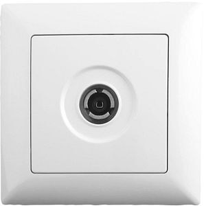 Priza TV de trecere, 16A, 220V, alba   Gunsan