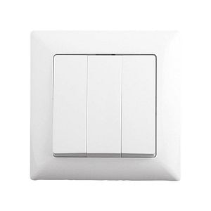 Intrerupator triplu, 10 A, 220 V, alb • Gunsan Visage