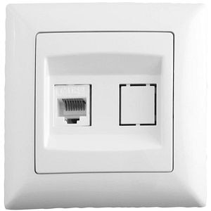 Priza simpla date GUNSAN Visage GU-VCAL1, RJ45, alb