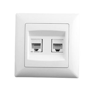 Priza dubla calculator categoria 5 ST incastrat RJ45, alba   Gunsan