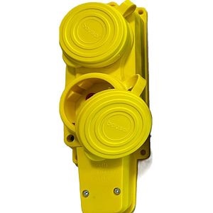 Priza VISION, 2 posturi, cauciuc, 3500W, galben