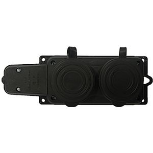 Priza VISION, 2 posturi, cauciuc, 3500W, negru