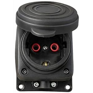 Priza exterior, aparent, capac cauciuc, 16A, negru