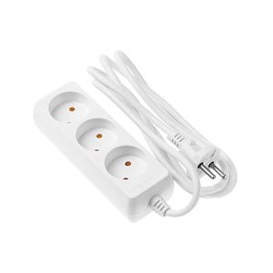 Prelungitor, 3 prize, alb, 1.5 m, 10A, IP20