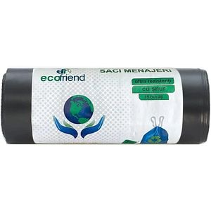 Saci menajeri ECOFRIEND 7937, cu snur, 35 l, 15 bucati/rola
