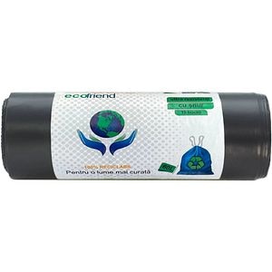 Saci menajeri ECOFRIEND 7938, cu snur, 60 l, 15 bucati/rola