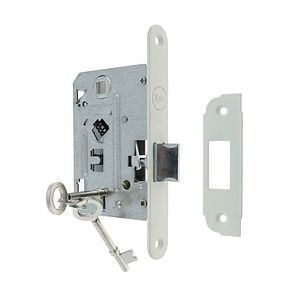 Broasca ingropata, din otel, usi de interior din lemn, alb, backset 43 mm, interax 72 mm  Yale