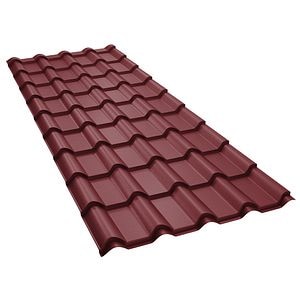Tigla metalica BILKA Balcanic, visiniu mat (RAL 3005), 0.5 mm