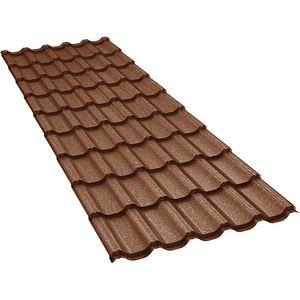 Tigla metalica BILKA Gotic, caramiziu grandemat (RAL 8004), 0.5 mm