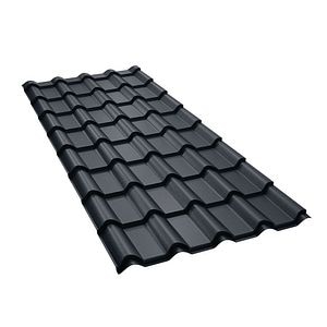 Tigla metalica BILKA Balcanic, gri mat (RAL 7016), 0.5 mm, 293 x 118 cm