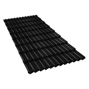 Tigla metalica BILKA Dacic, negru mat (RAL 9005), 0.5 mm