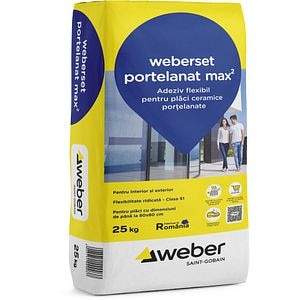Adeziv pentru placi ceramice WEBER Set Portelanat Max2, 25 kg
