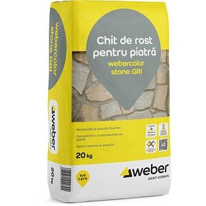 Chit de rosturi pentru piatra WEBER Color Stone, 5-50 mm, gri, 20 kg
