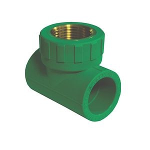 Teu PPR verde, 20 mm, racord 1/2, PN20, SDR6, filet interior