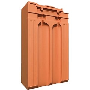 Tigla ceramica laterala stanga LEIER Francia, 49.2 x 31 cm, caramiziu, RAL 8004