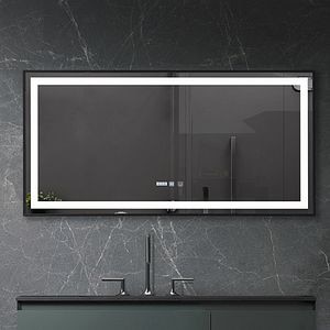 Oglinda baie BELFORM Infinity, 120 x 4 x 60 cm, iluminare LED, negru mat