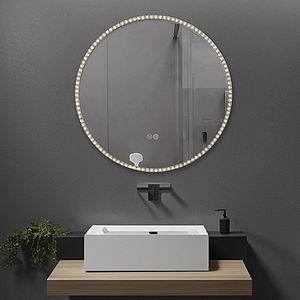 Oglinda baie BELFORM Helios, 80 x 4.5 x 80 cm, iluminare LED