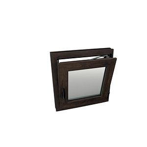 Fereastra termopan PVC, geam Clar + Low-E, nuc, 6 camere, 56 x 56 cm, stanga, dubla deschidere, oscilobatanta  Extruplast