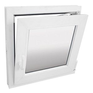 Fereastra termopan PVC, geam Clar + Low-E, alb, 4 camere, 56 x 56 cm, dreapta, dubla deschidere, oscilobatanta • Extruplast