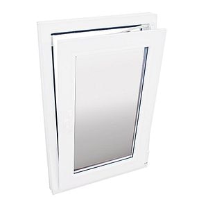 Fereastra termopan PVC, geam Clar + Low-E, alb, 4 camere, 56 x 86 cm, dreapta, dubla deschidere, oscilobatanta • Extruplast