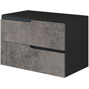 Masca lavoar SAVINIDUE Winter, 2 sertare, 83 x 49 x 54 cm, negru-gri urban