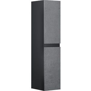 Dulap baie SAVINIDUE Winter, 2 usi, 34 x 36 x 133 cm, negru-gri urban