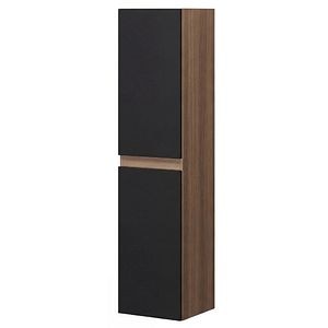 Dulap baie SAVINIDUE Easy, 2 usi, 34 x 36 x 133 cm, negru-maro