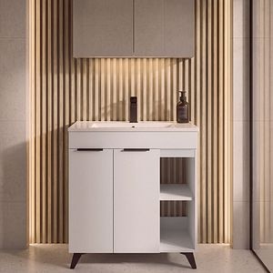 Set masca si lavoar SAVINI DUE Vano, 80 cm, alb