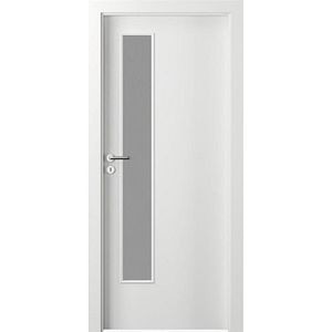 Usa interior Porta L GE, cu geam, dreapta, HDF, 60 x 203 cm, alb