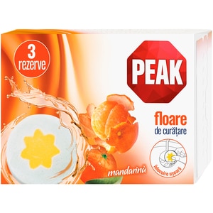 Rezerva odorizant toaleta PEAK Floare de Curatare, Mandarina, 3 x 45g