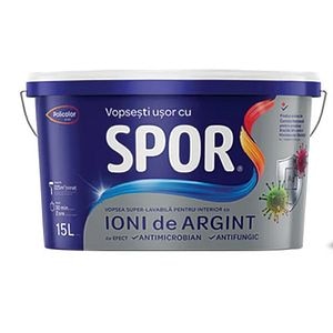 Vopsea lavabila, Policolor Spor, ioni de argint, alb, 15 L