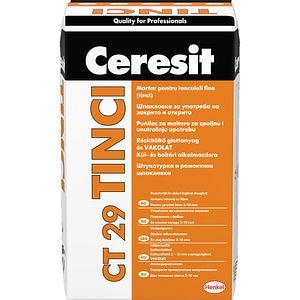 Mortar tinci pentru tencuieli interior/exterior CERESIT CT29, gri, 25 kg