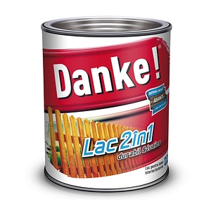 Lac pentru lemn 2 in 1, abanos, 0.75 l Danke