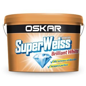 Vopsea lavabila Oskar SuperWeiss Brilliant, alb, 2.5 L, Interior