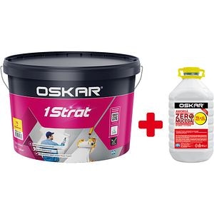 Pachet Vopsea Lavabila Oskar 1 Strat Alba 15L + Amorsa Zero Mucegai 4L