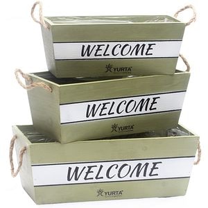 Set Ladite YURTA Welcome, lemn, 3 buc