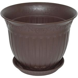 Set ghiveci cu farfurie rotund NAPOCHIM, polipropilena, 45 cm, bronz