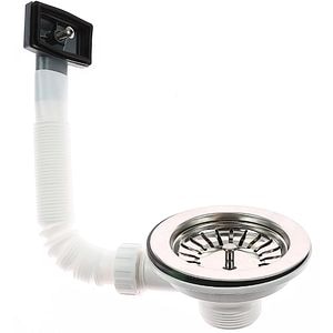 Ventil chiuveta bucatarie cu preaplin, inox