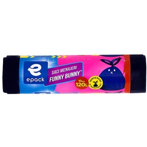 Saci menajeri EPACK FUNNY BUNNY, 10 bucati, 120 l, indigo
