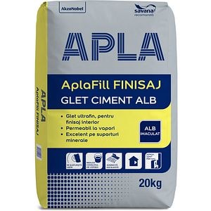 Glet ciment alb APLA AplaFill Finisaj, 20 kg